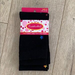 Sweetcakes Fleece Lined Footless Tights for Girls
